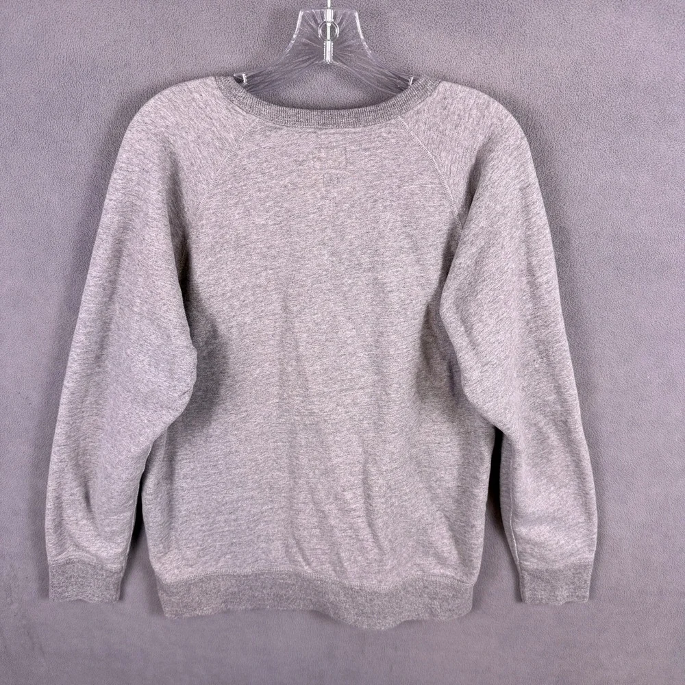 J Crew Vintage Fleece Sweatshirt Mens Large Gray Raglan Crewneck Pullover